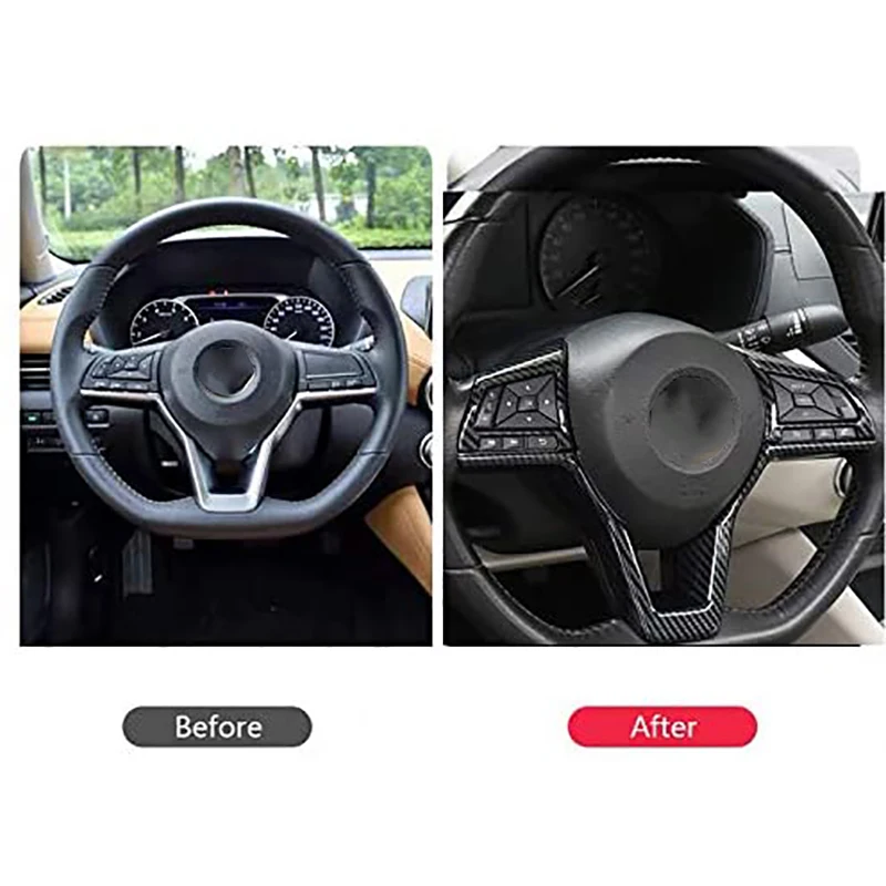 Отделка рулевого колеса из углеродного волокна отделка рамы для Nissan Rogue Altima Sentra