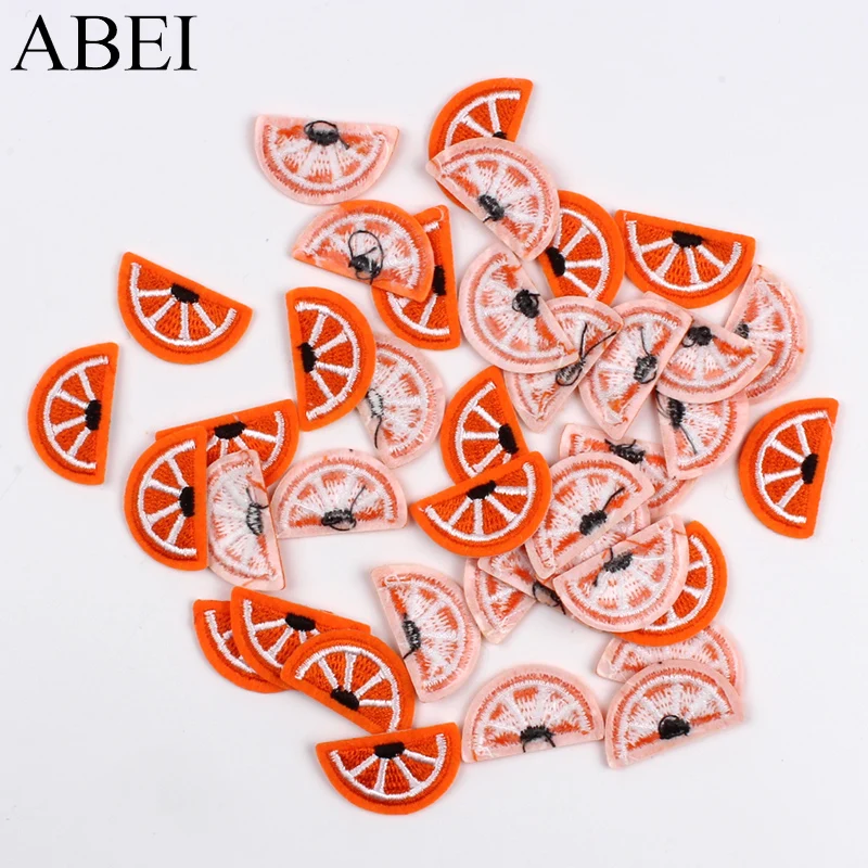 Термонаклейки на одежду с вышивкой оранжевые 10 шт. | Дом и сад