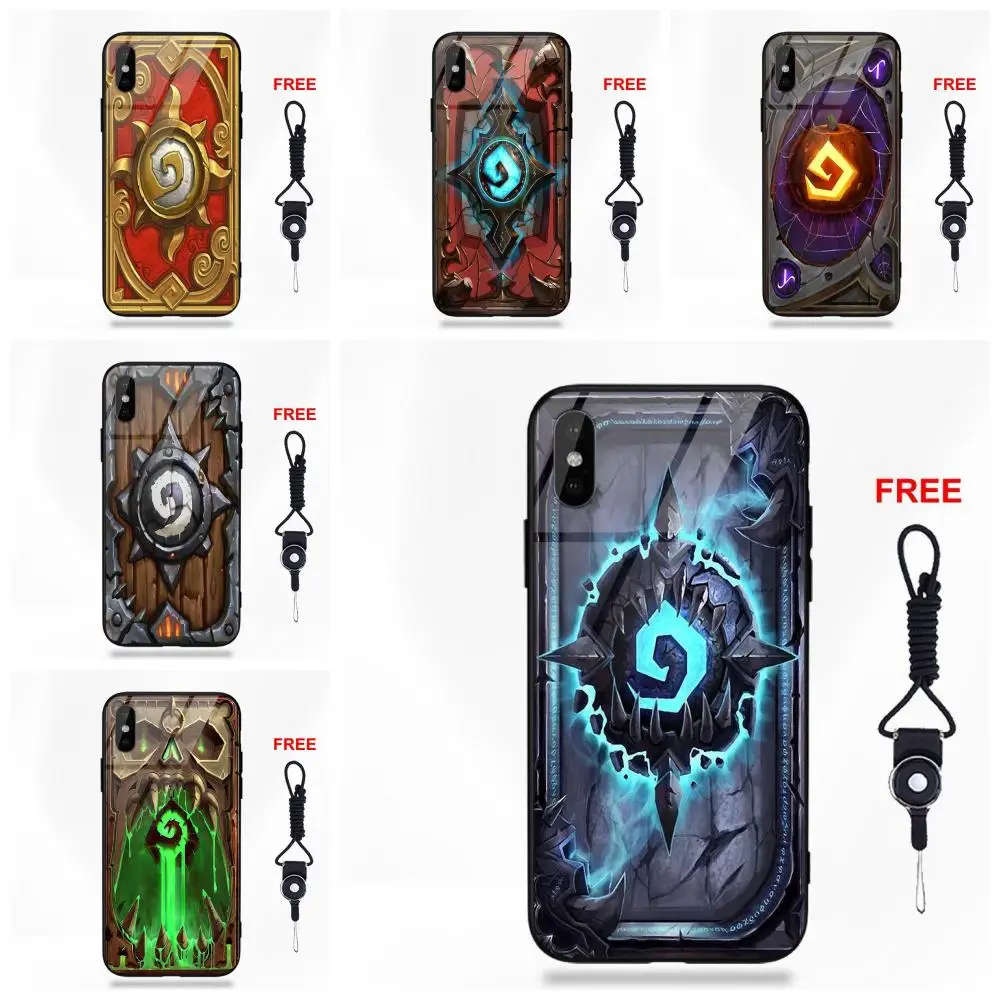 Карточка Hearthstone для Apple iPhone 5 5C 5S SE 6 6S 7 8 Plus X XS Max XR Мягкий ТПУ чехол + закаленное