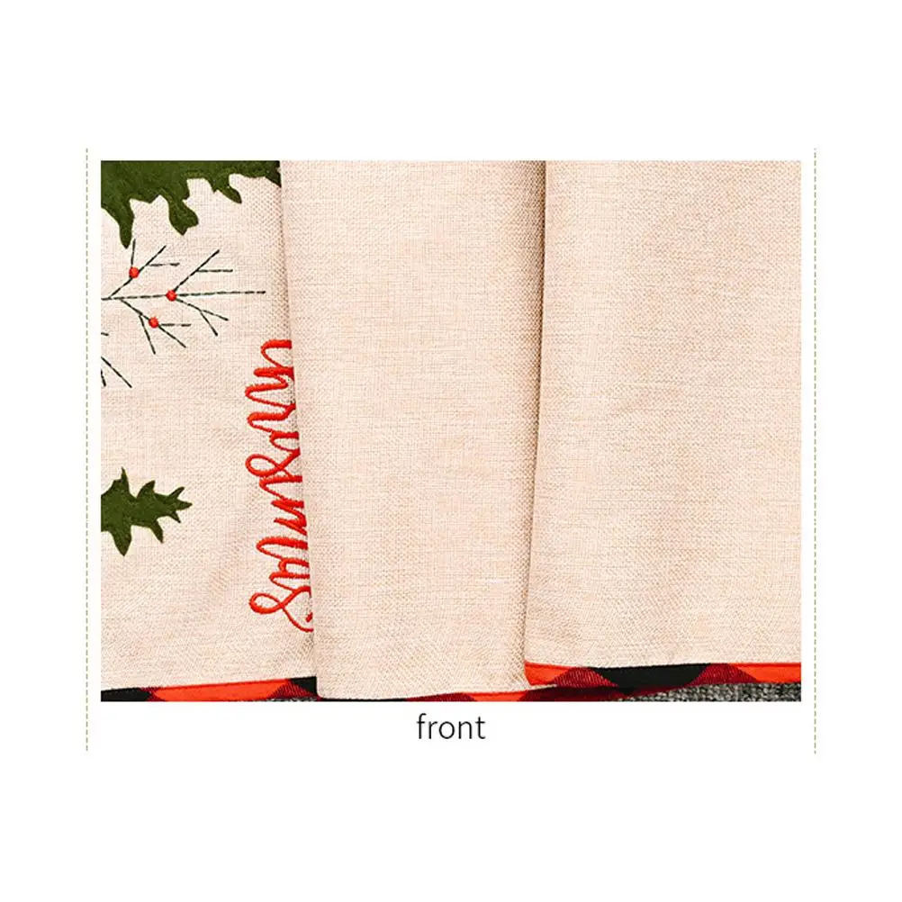 Рождественская скатерть из мешковины с вышивкой для рождественской вечеринки