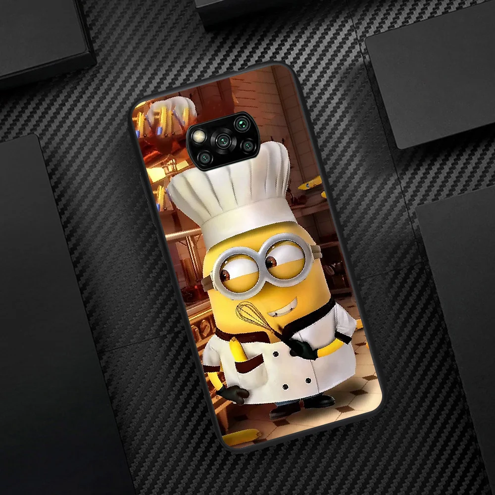 

Cute Cartoon Minione Phone Case Cover Hull For Xiaomi Mi A2 A3 8 9 SE 9T 10 10T Lite Pro Ultra Poco X3 black Waterproof Fashion