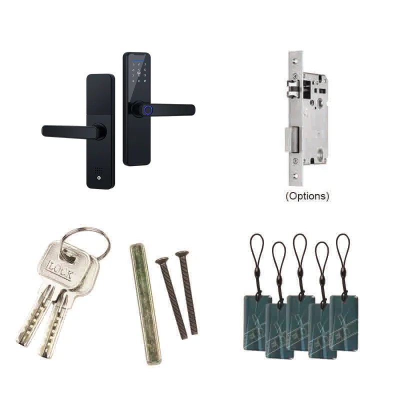 RAYKUBE Biometric Fingerprint Door Lock K7 Black Smart Tuya App Remote Unlocking Keyless Electronic | Безопасность и защита