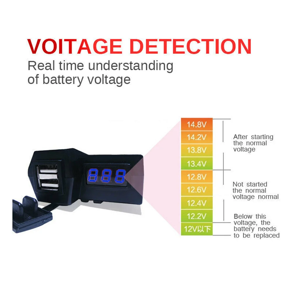 

LED Motorcycle charger Voltmeter Phone Fast Charging Plastic Cross bike