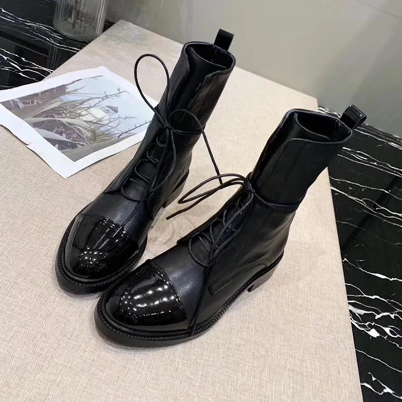 Быстрая доставка 2019 Сезон осень зима с круглым носком Женские Ботинки