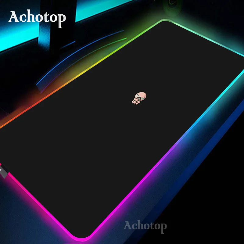 

The Binding Of Isaac LED Light Gaming Mouse Pad RGB Soft Large Keyboard Rubber Base Computer Carpet Desk Mat PC Gamer MousePad