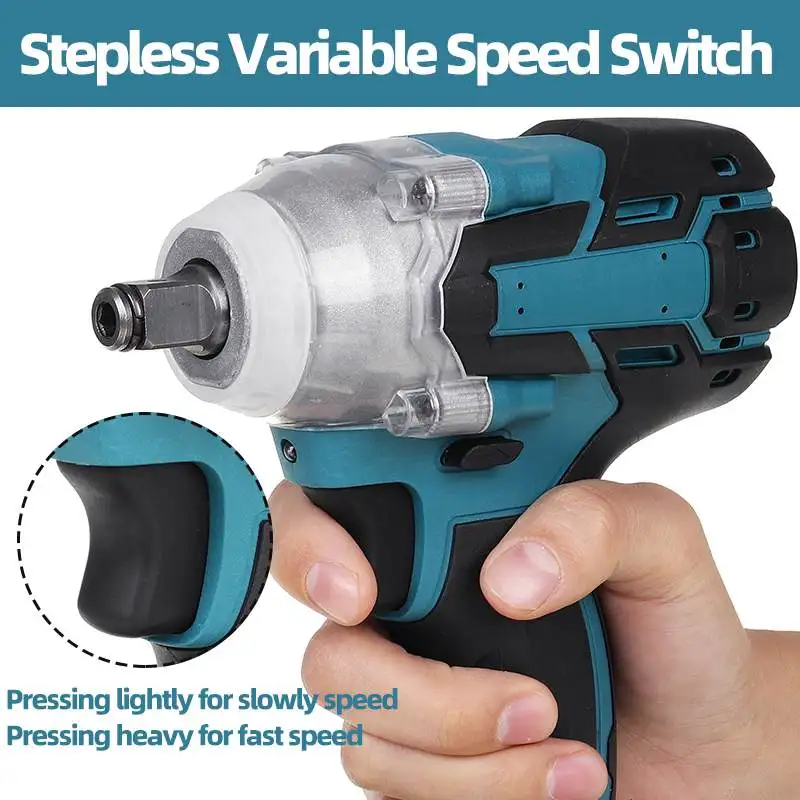 

18V Brushless Cordless Electric Impact Wrench Hand Drill Power Tool Rechargeable Brushless Wrench Socket for Makita Battery