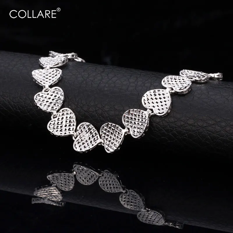 

Collare Hollow Heart Bracelet For Women Charm Jewelry Gold/Silver Color Chain Bracelets & Bangles Wholesale H646