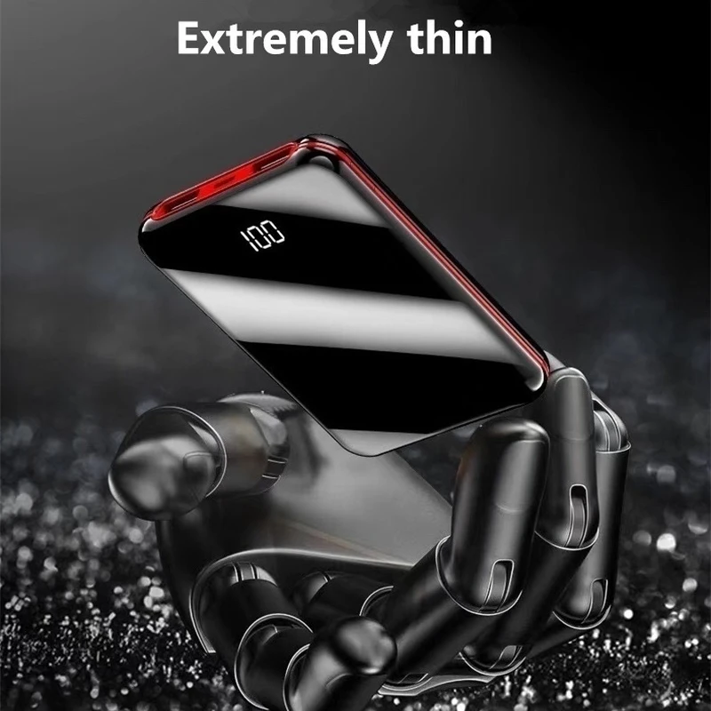 80000mah mini digital display power bank portable 2 usb fast charging external power supply suitable for xiaomi iphone samsung free global shipping