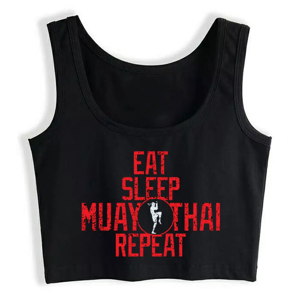 

Crop Top Eat Sleep Muay Thai Repeat Teacher Basic Harajuku Cotton Y2k Tops Womens Tops blusas mujer de moda verano Gym Tank Top