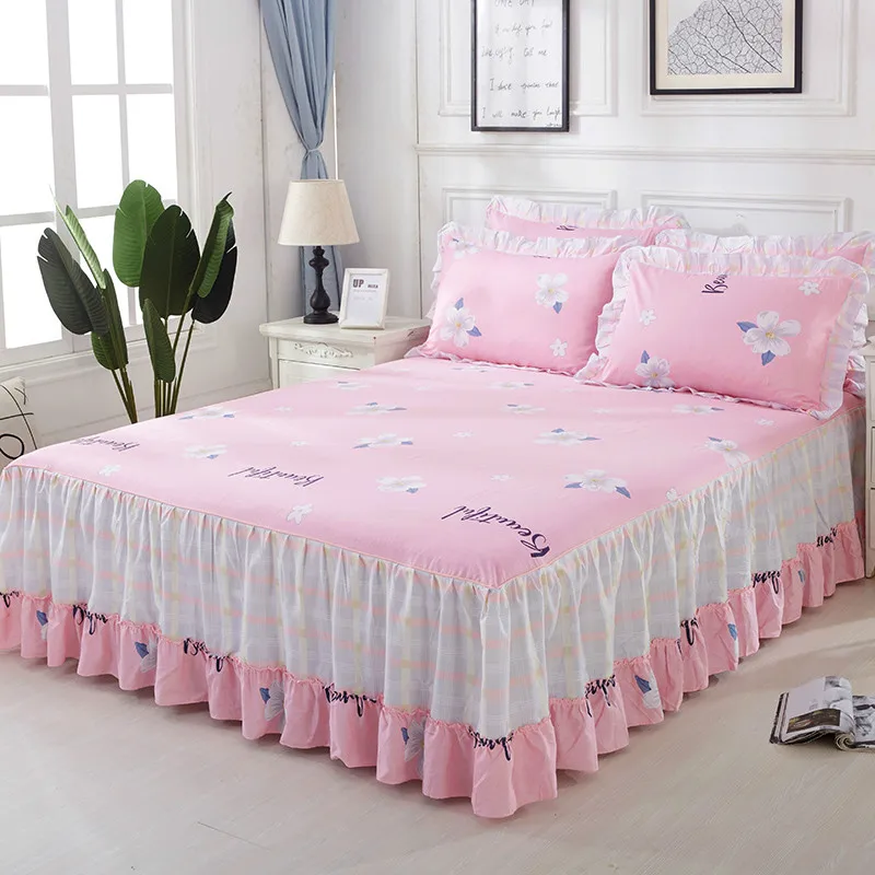 

Cotton Bed Skirt Bed Cover Pure Cotton Bedspread Flounce Sheets Comforter Set Home Bedding Sets Sheets Bed Comforter