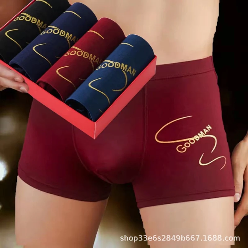 4pcs / Mens Underwear Shorts Boxer Shorts Mens Sexy Underwear High Quaity Men's Underwear Pure Cotton Breathabe Boxer Shorts