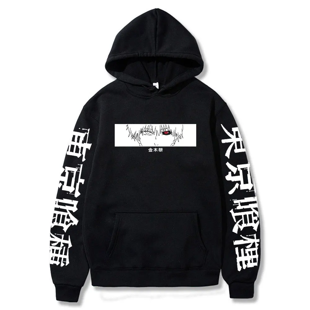 

Токийский Гуль канеки Кен глаза комикс японское аниме печать толстовка Свободный демон крутая панк Свитшот уличная одежда Харадзюку Женск...