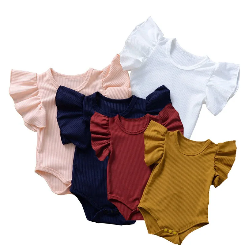 Комбинезон детский для девочек хлопковый комбинезон в рубчик с