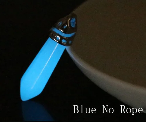 no rope blue Геометрическая форма, натуральный кристалл, светящаяся подвеска, ожерелье, Шарм для мужчин и женщин, светящаяся подвеска, вечерние ювелирные изделия - Окраска металла: no rope blue