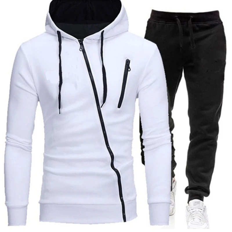 

Winter Men's Sportswear 2-Piece Hoodie + Pants Sports Suit Sweater Zipper Hoodie Men Clothing Suit Sportswear