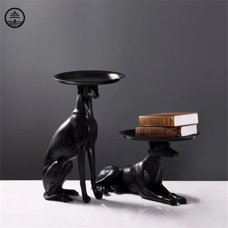 

BAO GUANG TA Luxurious Doberman Art Sculptures Modern Dog Table Floor Statue Living Room Porch Villa Ornaments Decoration R6761
