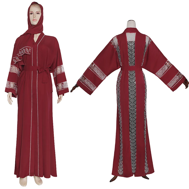 

MD Abayas For Women Elegant Hijab Dress Dubai Turkey Muslim Hijab Dress Caftan Marocain Shiny Stones Kimono Islamic Clothing