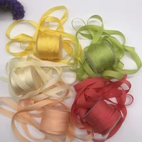 7mm 10yardscolorsilk set100 real pure silk thin normal silk ribbons for embroidery and handcraft projectgift packing