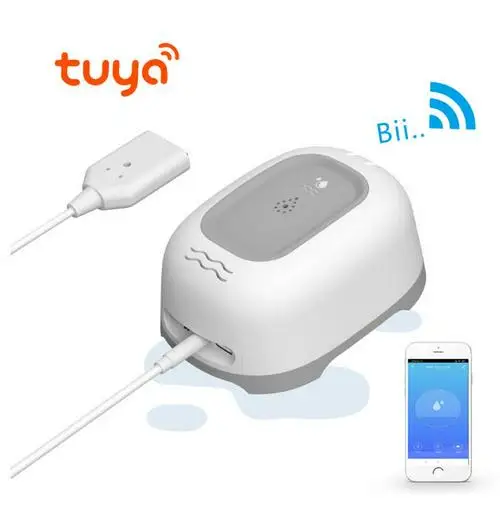 

Датчик утечки воды Tuya, Wi-Fi датчик для обнаружения протечек, с оповещением о переливе и переливе, домашний детектор охранной сигнализации