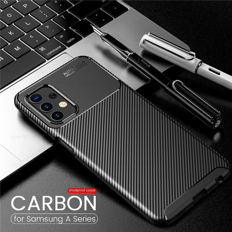 samung a 52 case carbon fiber phone covers for samsung galaxy a12 a32 a42 a52 a72 a02 a02s 5g silicone bumper shockproof coque