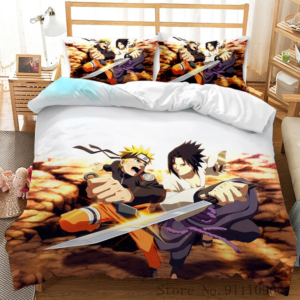 Комплект постельного белья и наволочки с 3D-принтом из мультфильма аниме