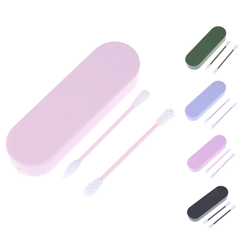 2 шт. многоразовый косметический хлопковый тампон для чистки ушей набор включает