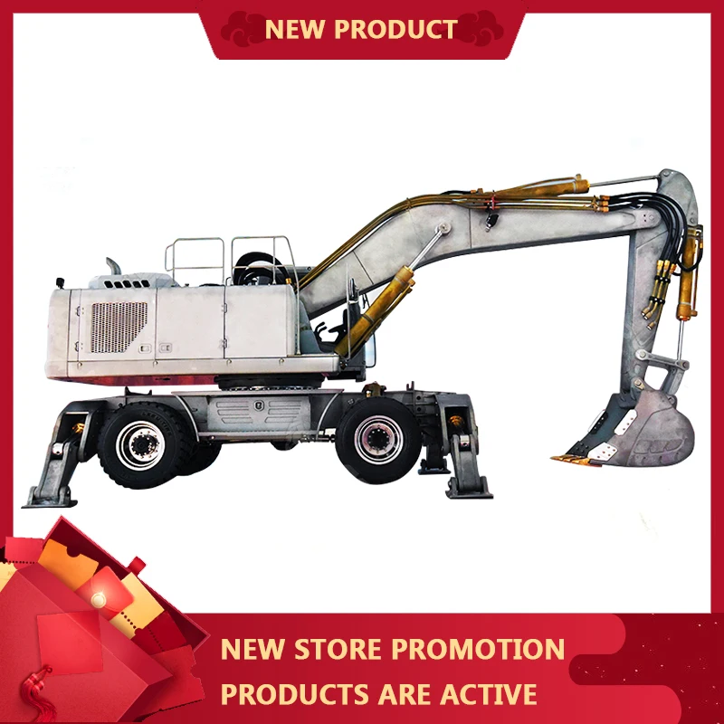 

1/14 Construction Machinery Model RD-A0006 Wheeled Walking Hydraulic Excavator All Metal CNC Manufacturing Christmas gift