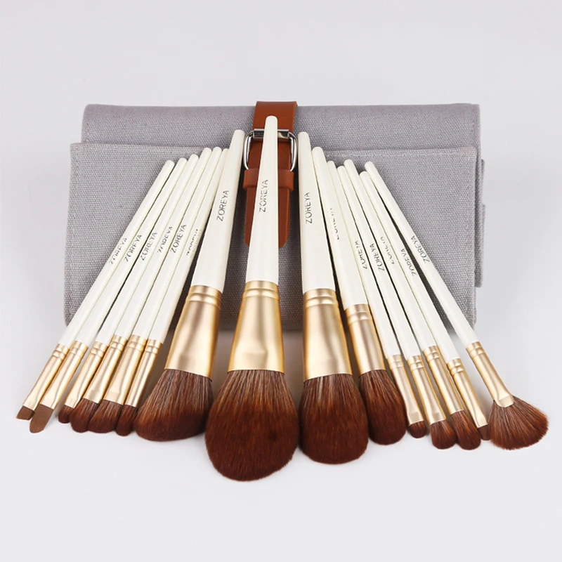 

15 High-end Cosmetics Moon White Series Set Brush False Eyelash Brush Eye Shadow Disc Brush Loose Powder Brush Beauty Tools