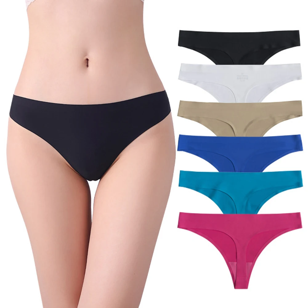 

NHKDSASA Women's Cotton Crotch Stretch Thong Panty 6-Pack 2021 Sexy Underwear For Girls Lingerie Tempting Briefs High Quality