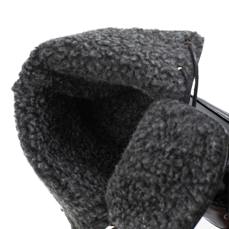 Новые женские ботинки зимние теплые Ботинки Ботильоны на шнуровке и высоком