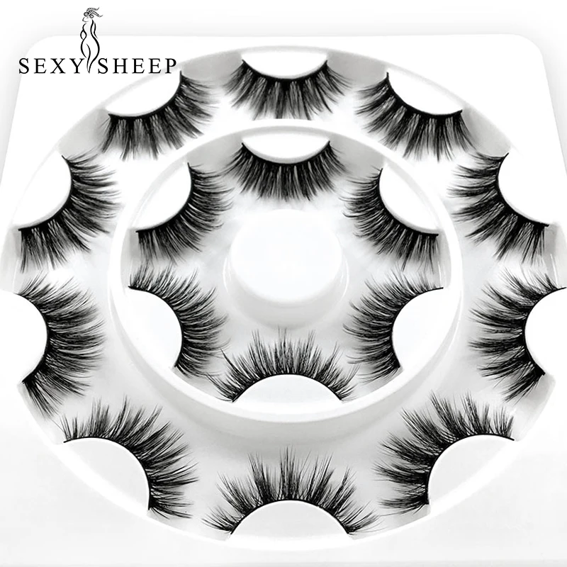 SEXYSHEEP 8 пар 15 20 мм 3D норковые ресницы натуральные длинные накладные Объемные
