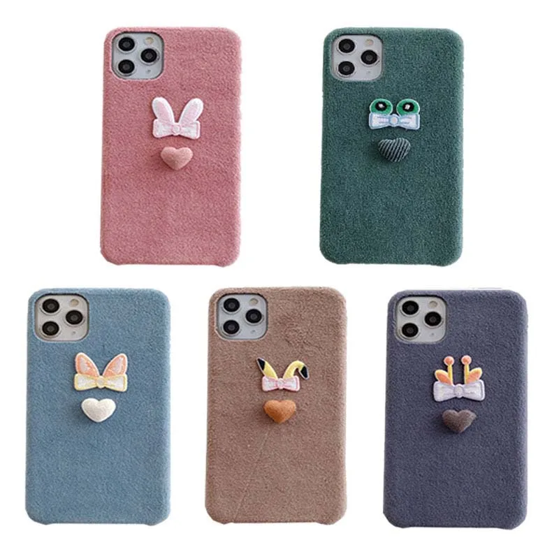 

3D bow phone case for iphone 11 Pro 7 8 plus X XS XR MAX heart-shaped Embroidered Cover for Apple Iphone 12 Pro Max cover