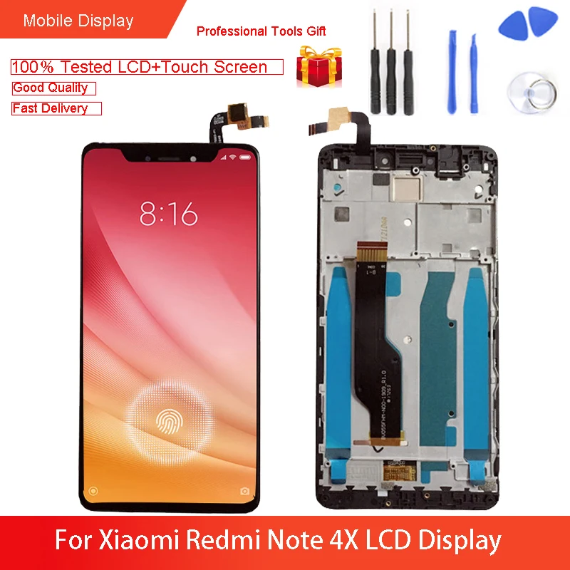 Оригинальный ЖК дисплей для Xiaomi Redmi Note 4X белая рамка 10 дюймов сенсорная панель 4