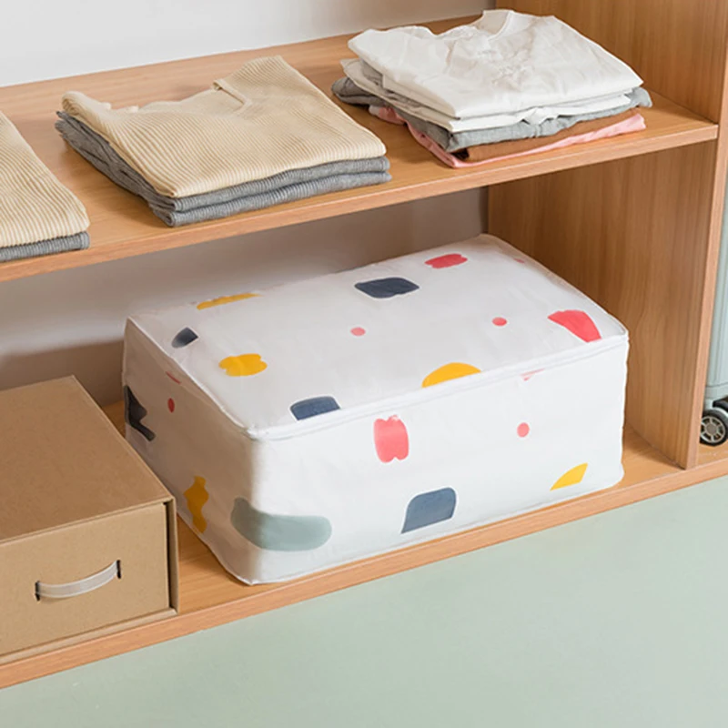 

Printed Quilt Clothes Storage Bag Folding Duvet Blanket Sorting Bags Dust-Proof Closet Under-Bed Storage Moistureproof Organizer