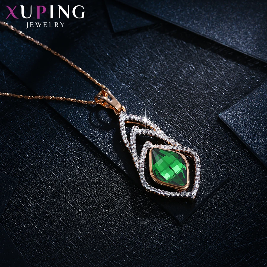 Xuping Schmuck Mode Charms Stile Kupfer Legierung Kristalle Anhänger Halskette für Frauen Party Geschenke 40475 – Detail 5