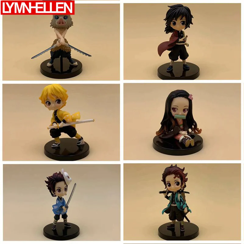 

8-10cm Kimetsu No Yaiba Nezuko Tanjirou Zenitsu Giyuu Inosuke Q.ver Anime Demon Slayer PVC Action Figure Figurine Toys 3pcs/set