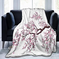 150x220cm throw blanket cherry blossoms tree printed soft bed blanket warm microfiber blanket for travel bed couch sofa office