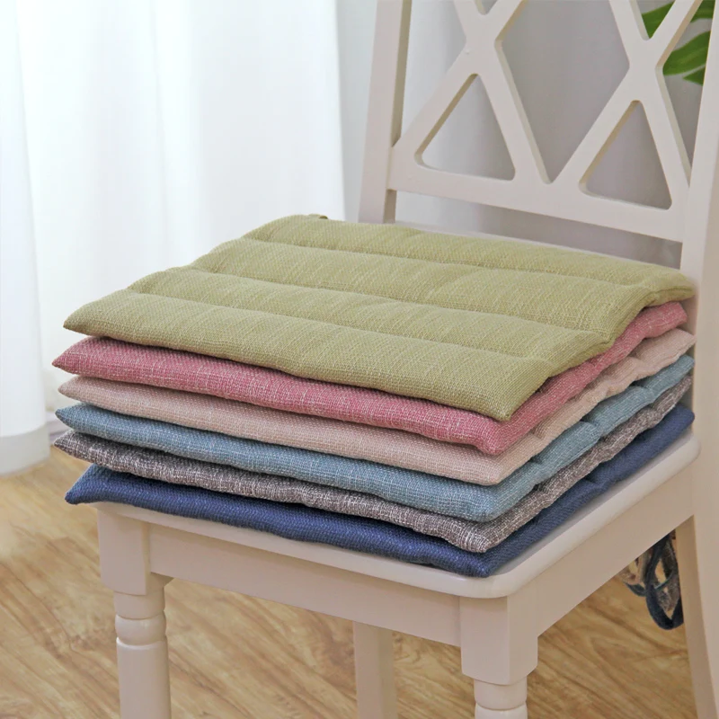 

Simple and modern cushion office cotton and linen chair cushion car sofa cushion solid color dining chair cushion summer