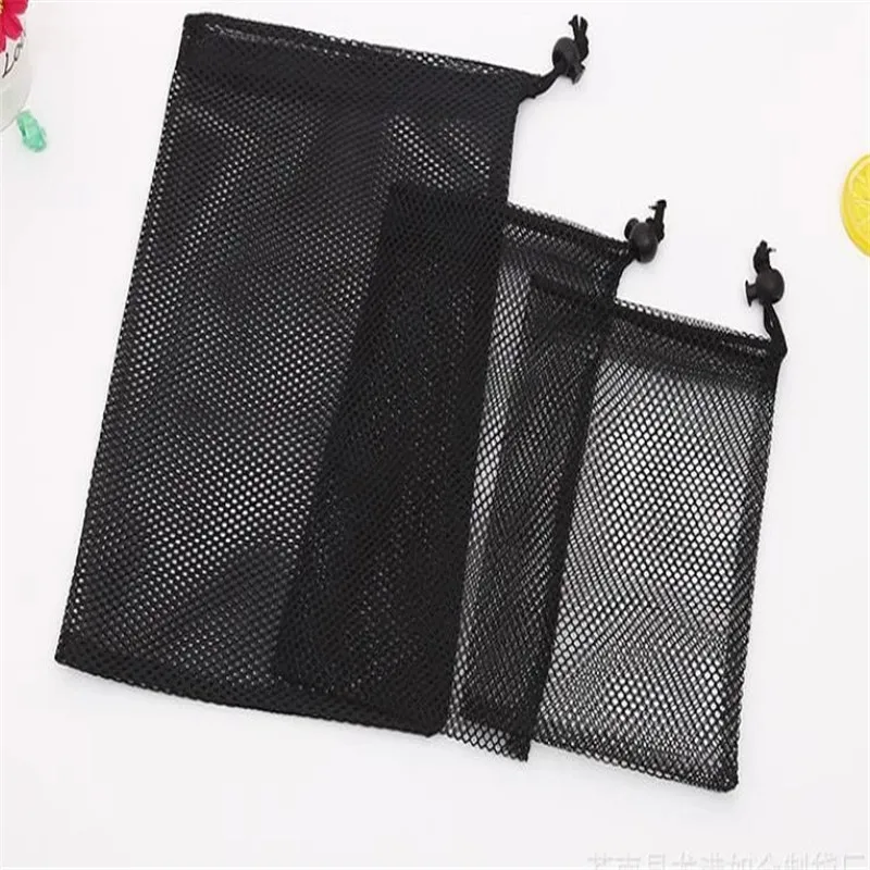 

Customized Black mesh Drawstring bag Mesh bag Net bag Golf bag Black nylon Drawstring mesh BagUnderwear Underwear storage bag