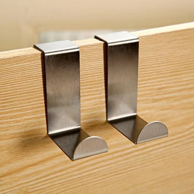 

2Pc Stainless Steel Storage Rack for Kitchen Lovers Shaped Hooks Hanger Clothes Towel Home Cabinet Door Hanger Rack Tool