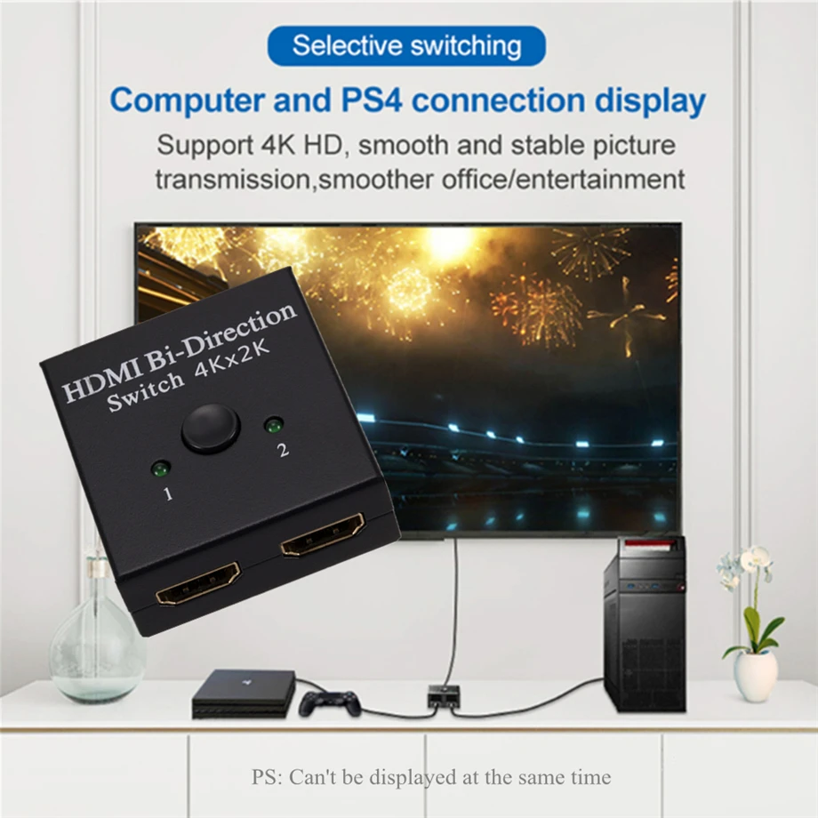 PzzPss 4K HDMI переключатель 2 порта двунаправленный 1x2 / 2x1 сплиттер порты Sup Ultra HD 1080P HDR