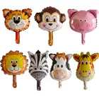 1 шт. джунгли животные, тигр, Лев Обезьяна зебра жираф корова воздушные гелиевые воздушный шар детское сафари День Рождения Декор на тему зоопарка поставки