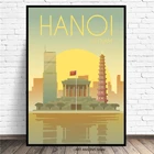 Городской пейзаж, холст, настенная живопись, плакат и принты, Ханой, Вьетнам, минималистичные постеры для путешествий, украшение для гостиной