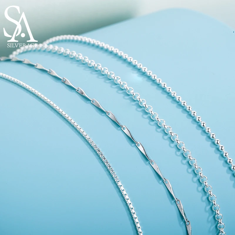 SA SILVERAGE S925 аксессуары из серебра высшей пробы цепочка Цепочки и ожерелья 16/18