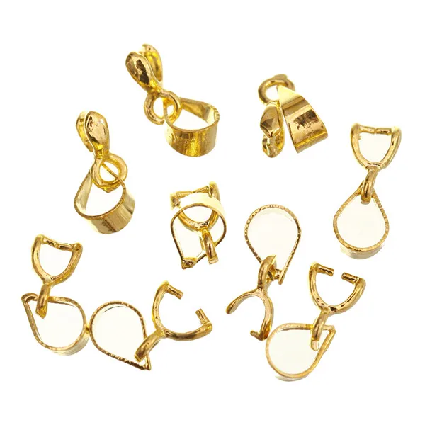 Golden Серебристо-золотой 18KGP металлические застежки Зажимная заколка зажим разъем Фурнитура для изготовления подвесных ювелирных изделий бусины под поручень DIY Шарм ожерелье - Цвет: Golden