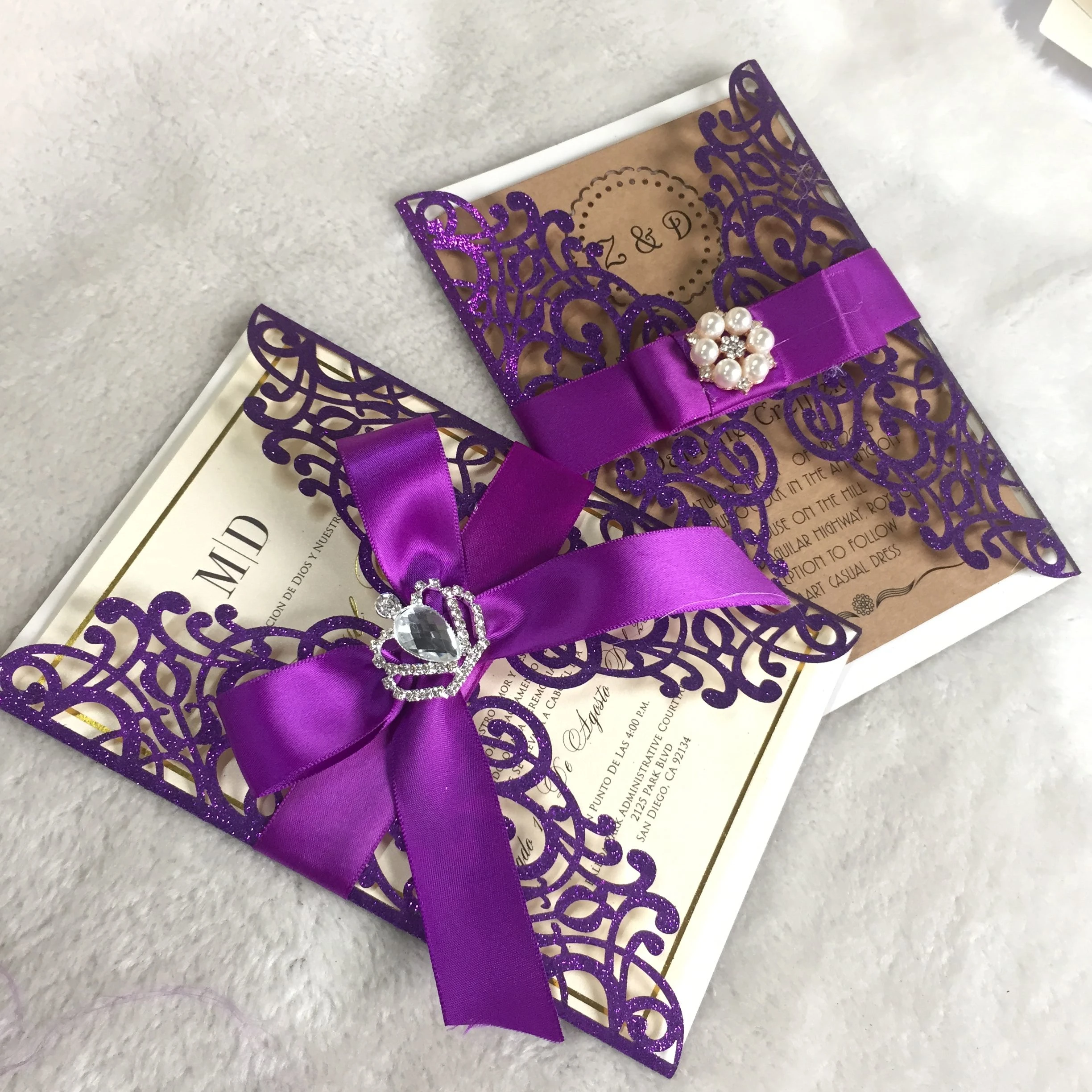 Бесплатная крафт печать 50 набор inc263 блестящая фиолетовая лазерная резка