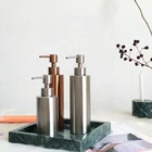 Нордическая бутылка из нержавеющей стали цвета розового золота для хранения эмульсионного шампуня, средства для мытья тела, дезинфицирующее средство для рук, металлическая бутылка с пресс