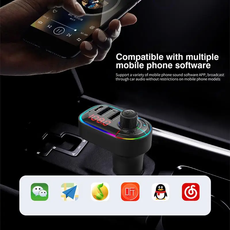 Автомобильное зарядное устройство USB FM передатчик Bluetooth 5 0 радиомодулятор