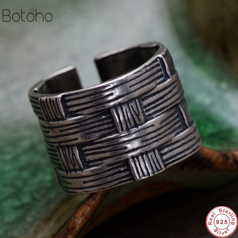 Одноцветное кольцо с плетеным орнаментом из стерлингового серебра 925 пробы для