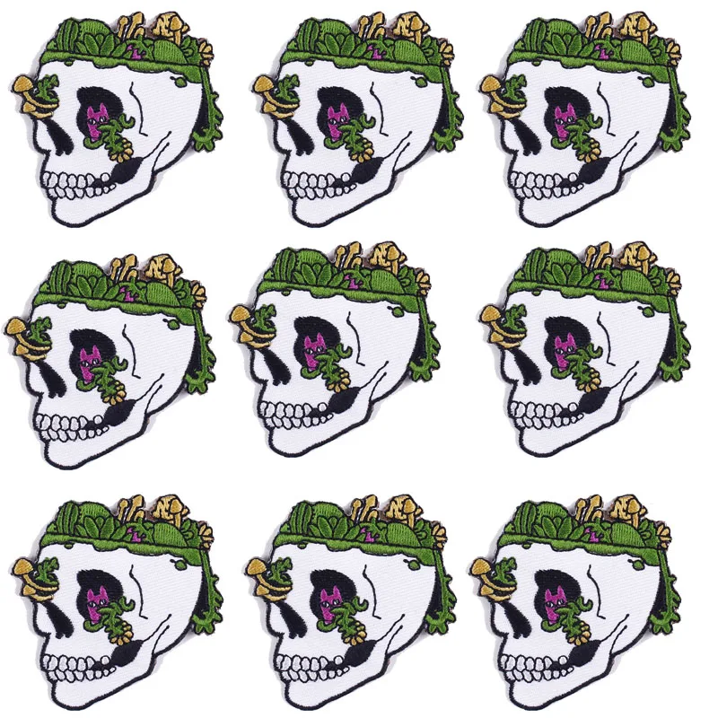 10 шт./лот вышитые нашивки с черепом для мальчиков сумки одежды джинсов